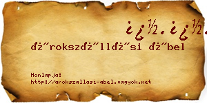 Árokszállási Ábel névjegykártya